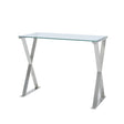 Taylor Stainless Steel Desk with Clear Glass Top