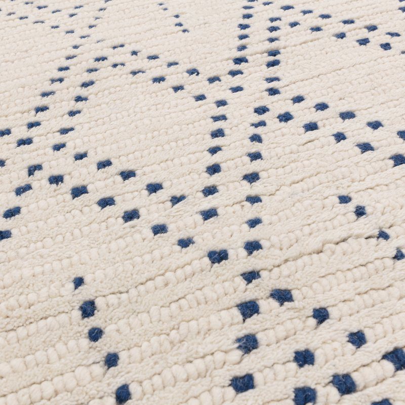 Nepal Cream/Blue Diamond Rug
