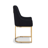 Eris Black Velvet Dining Chair with Gold Legs