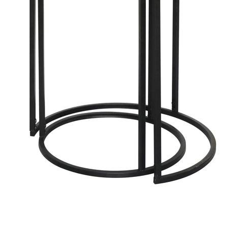 Set of 2 Olin Nesting Tables Black Blue and Yellow