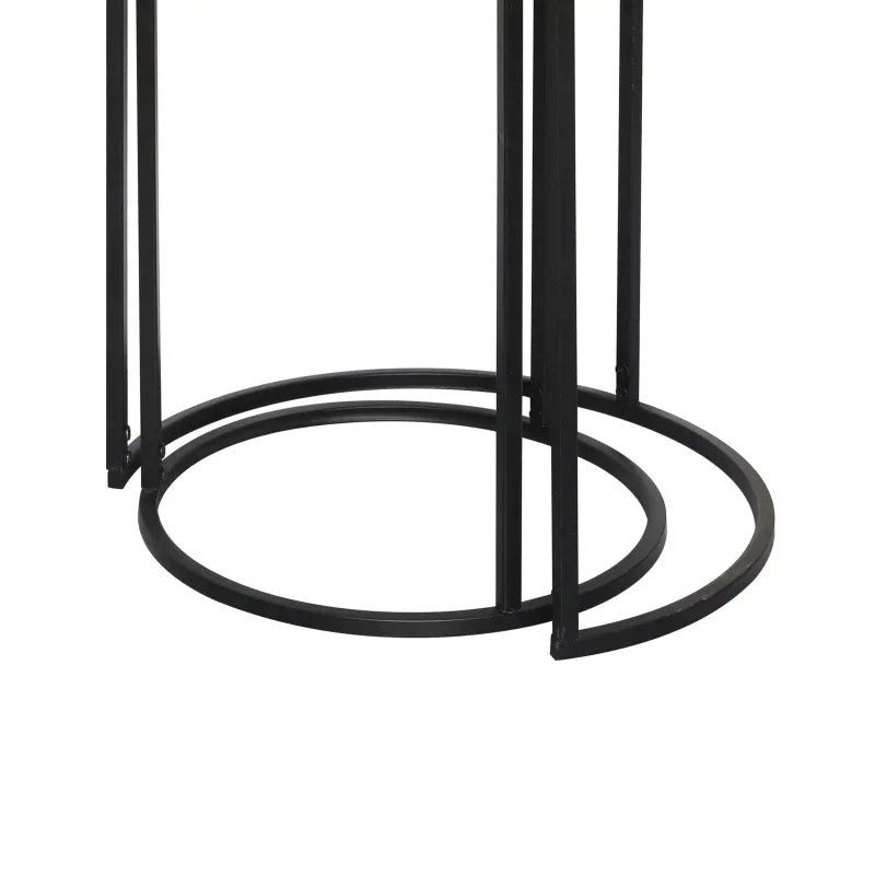 Set of 2 Olin Nesting Tables Black Blue and Yellow