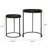 Set of 2 Olin Nesting Tables Black Blue and Yellow