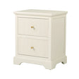 Lindon 2 Drawer Bedside Cabinet White with Gold Handles