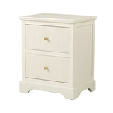 Lindon 2 Drawer Bedside Cabinet White with Gold Handles