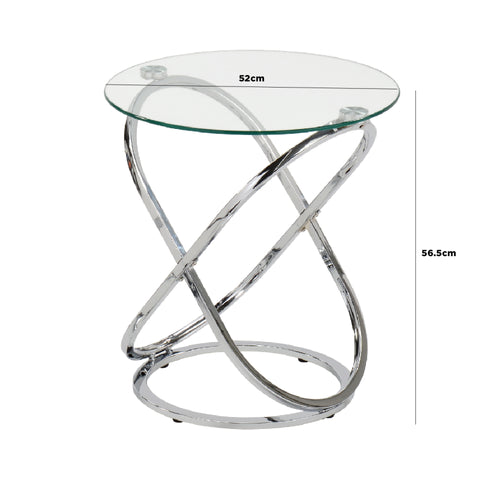 Rizzo Chrome End Table Glass Top - DSP KD