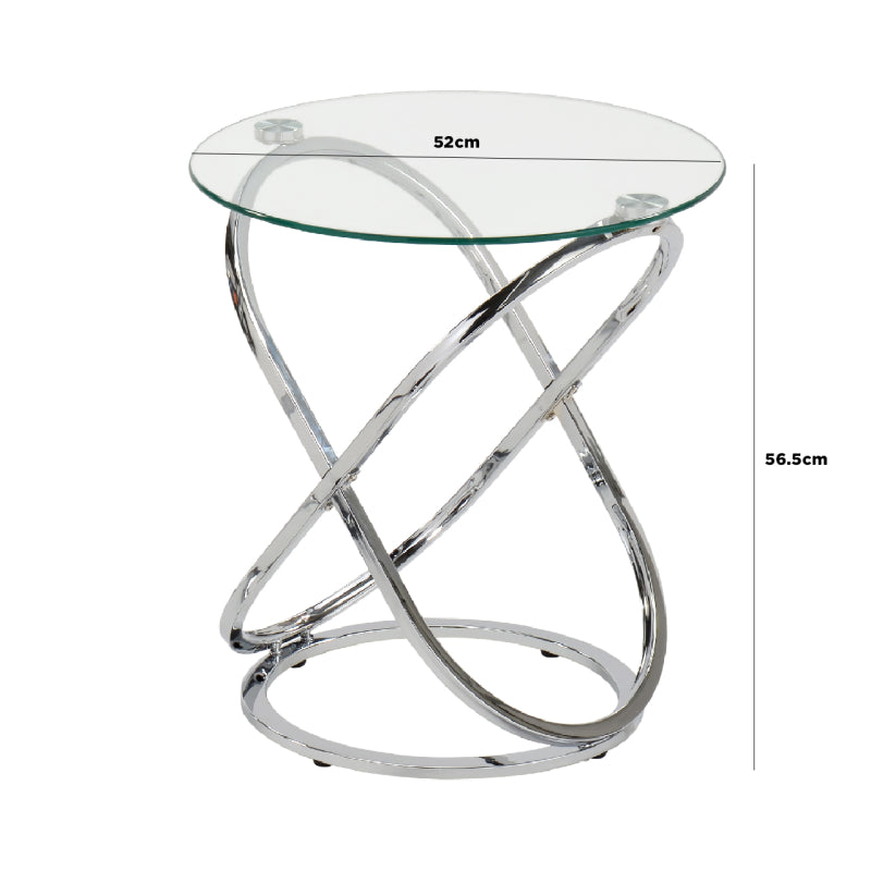 Rizzo Chrome End Table Glass Top - DSP KD