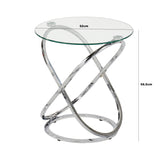 Rizzo Chrome End Table Glass Top - DSP KD