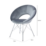 Orb Dining Chair Grey Velvet