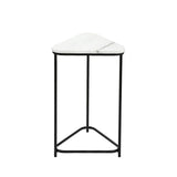Set of 2 Black Metal Nesting Table with White Marble Top