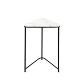 Set of 2 Black Metal Nesting Table with White Marble Top