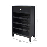 Lindon Black 1-Drawer Wine Rack Storage Cabinet