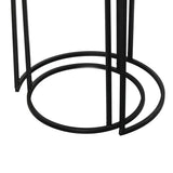 Set of 2 Olin Antique Gold Leaves Nesting Table