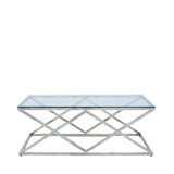 Imperia Stainless Steel Coffee Table Glass Top