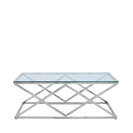 Imperia Stainless Steel Coffee Table Glass Top