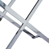 Axel Grey Gunmetal Console Table with Smoke Glass Top