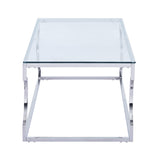 Alvis Stainless Steel Coffee Table with Glass Top