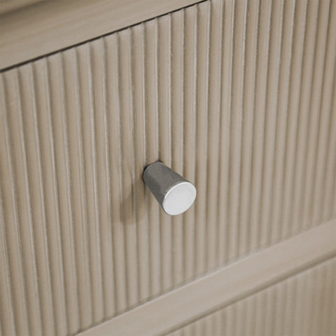 Lindon 2 Drawer Bedside Cabinet Taupe with Nickel Handles