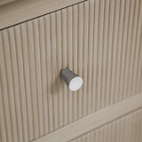 Lindon 2 Drawer Bedside Cabinet Taupe with Nickel Handles