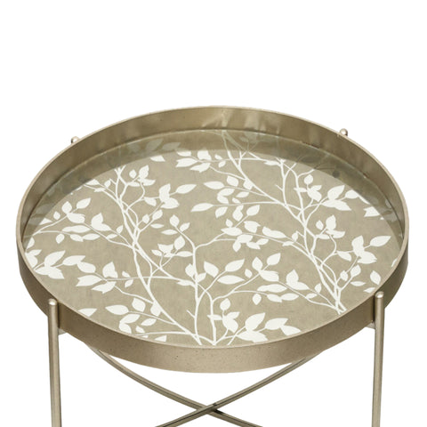 40cm Champagne Coffee Table with Leaves Design KD Legs