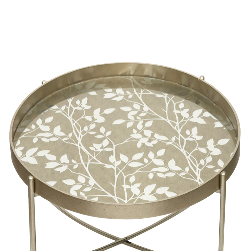40cm Champagne Coffee Table with Leaves Design KD Legs