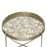 40cm Champagne Coffee Table with Leaves Design KD Legs
