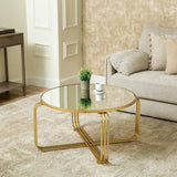 Yuan Gold Metal with Mirror Top Coffee Table