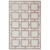 Beige and cream geometric rug with square pattern for living room or bedroom decor