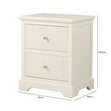 Lindon 2 Drawer Bedside Cabinet White with Gold Handles