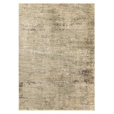 Beige area rug with distressed vintage pattern and textured finish