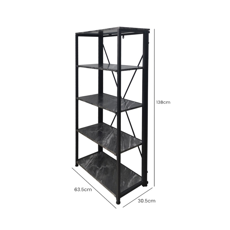 Alora 138cm 5-Tier Black Display Unit