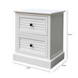 Elise 2 Drawer Bedside Cabinet Pearl White