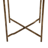 59cm Antique Gold and Mirror Top End Table