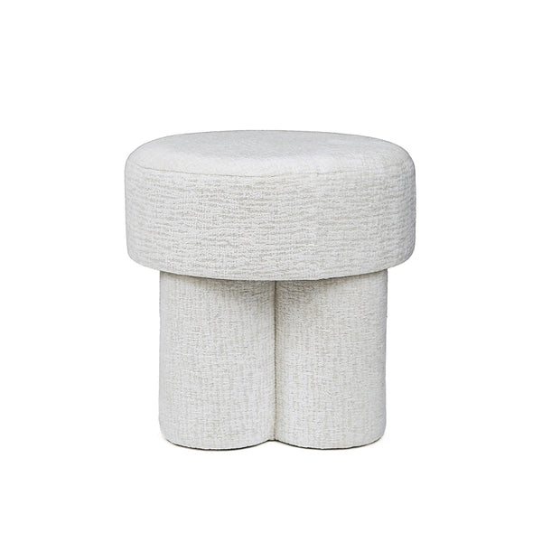 47.5cm Ivory Chenille Round Stool