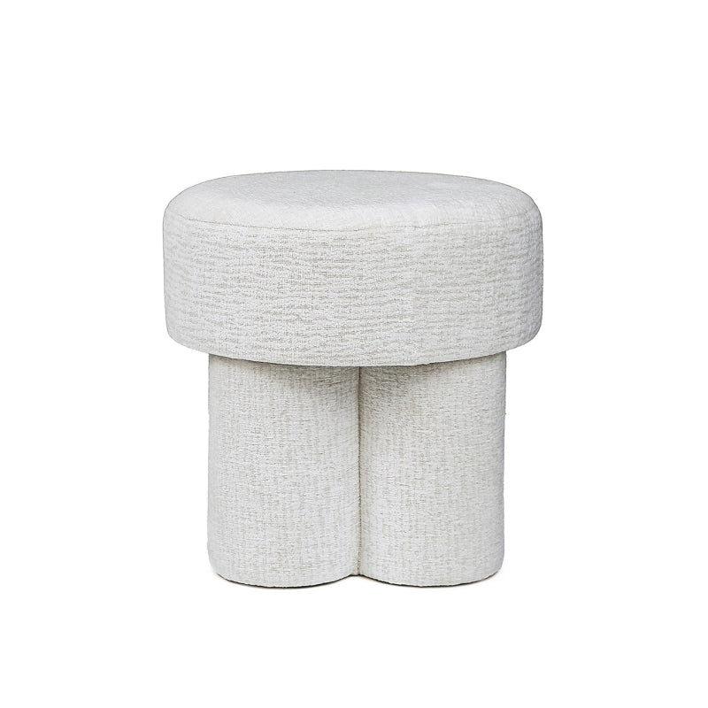 47.5cm Ivory Chenille Round Stool