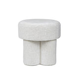 47.5cm Ivory Chenille Round Stool