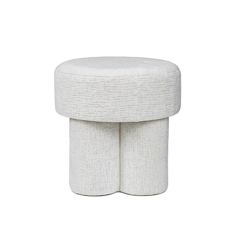 47.5cm Ivory Chenille Round Stool