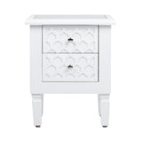 Casablanca White 2-Drawer Bedside Cabinet - DSP