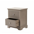 Lindon 2 Drawer Bedside Cabinet Taupe with Nickel Handles