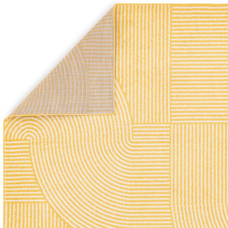 Muse Yellow Geometric Mu18 Rug