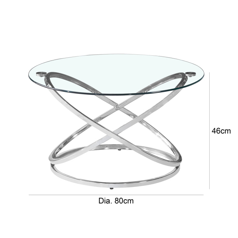 Rizzo Chrome Coffee Table