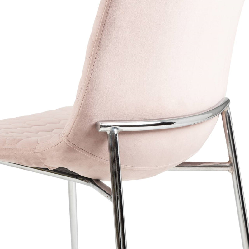 Zula Pink Dining Chair with Chrome Legs