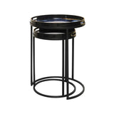 Set of 2 Olin Nesting Tables Black Blue and Yellow