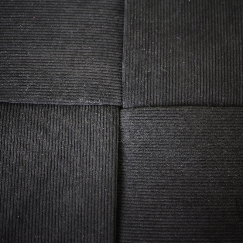 Black Velvet Square Woven Ottoman