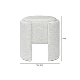 43cm Ivory Chenille Round Stool
