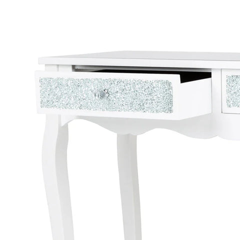Oakley White Wood And Mirror Console Table - DSP