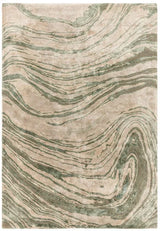 Beige area rug with green marbled swirl pattern, rectangular, modern living room decor