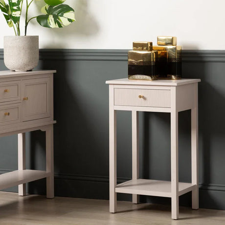 Lindon 1 Drawer End Table Summer Grey - KD