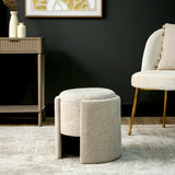 43cm Taupe Chenille Round Stool