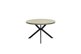 Russo 1.2m Round Dining Table - Grey Melamine / Black Leg