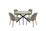 Russo 1.2m Round Dining Table - Grey Melamine / Black Leg